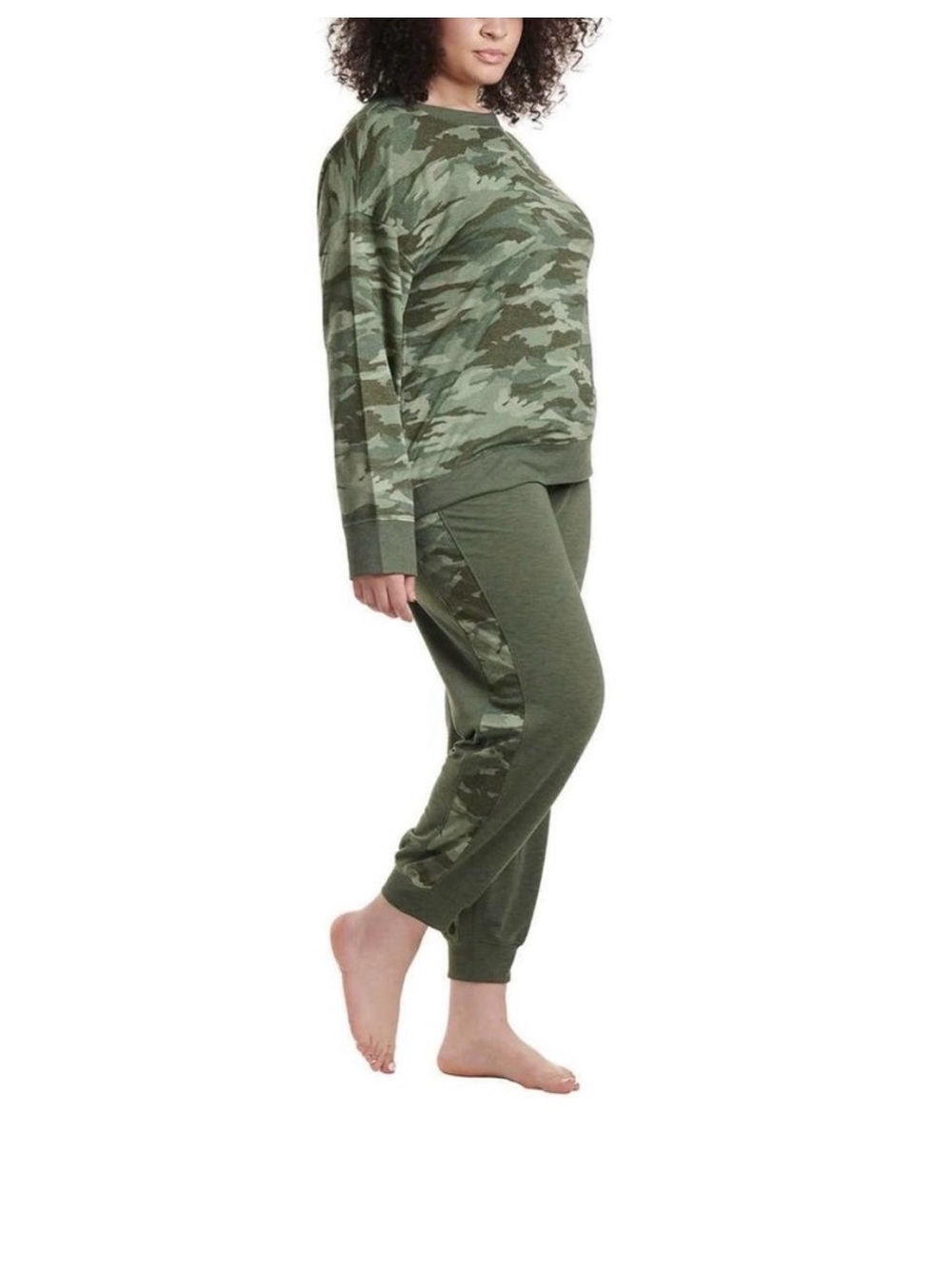 Splendid Olive Green Camo Lounge 2 Piece Pajama Set 3X New